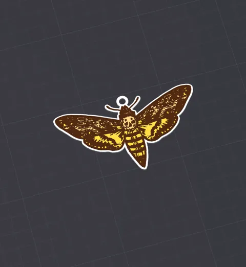 Death's Head Moth Keychain & Earrings view 2