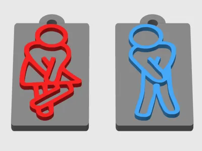 Keychains for female and male restrooms