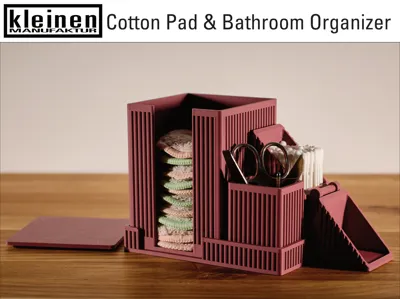 Fabric Cotton Pad & Q-Tip Dispenser Bathroom Organiser