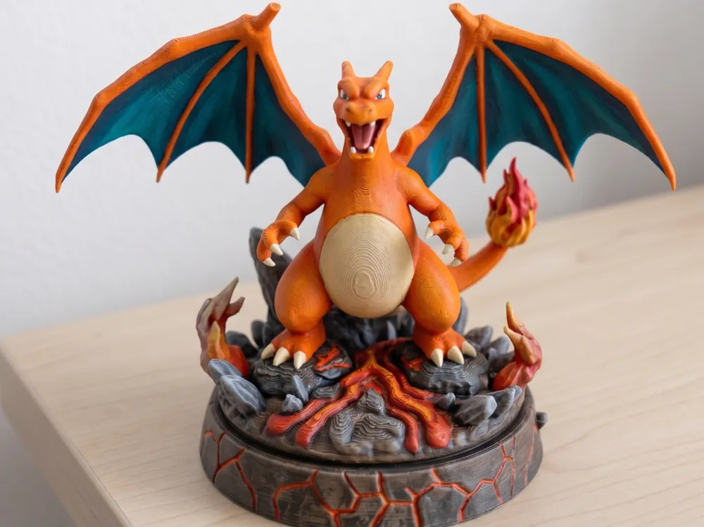 Charizard Explosive Fire Diorama de Charizard Explosión de Magma - Modelo de impresión 3D ...