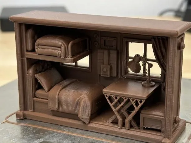 Vintage Train Sleeper Car Compartment -  Diorama