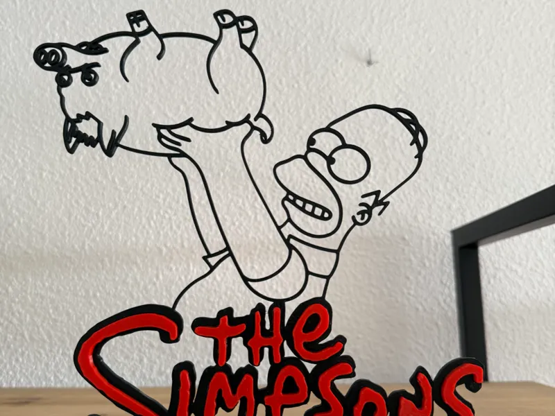 THE SIMPSONS HOMER Y SPIDER CERDO FINE LINE ART