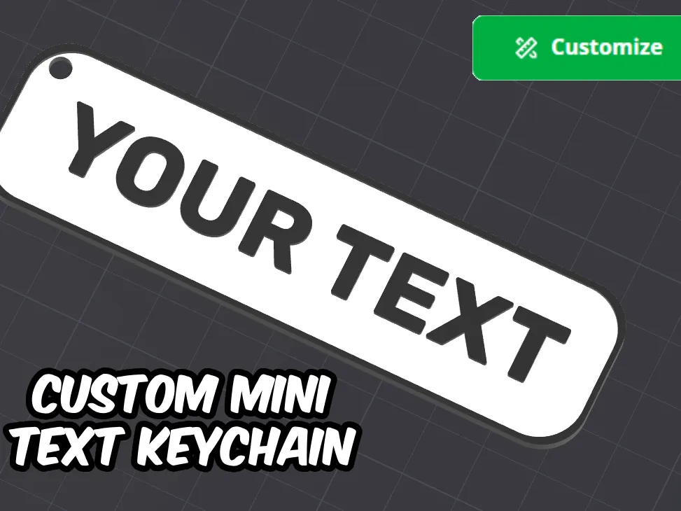 Custom Mini Text Keychain [OpenSCAD] by tree MakerWorld: Download Free 3D Models - 3D model önizlemesi