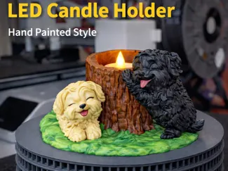 Cute Dog Planter  LED Candle Holder  