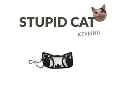 STUPID CAT KEYRING