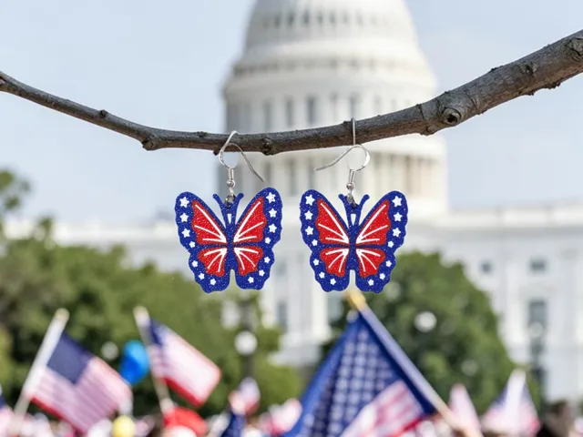 Patriotic butterfly earrings