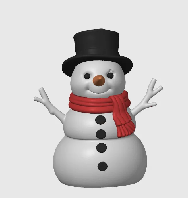Snowman with Top Hat - Free 3D Print Model - MakerWorld