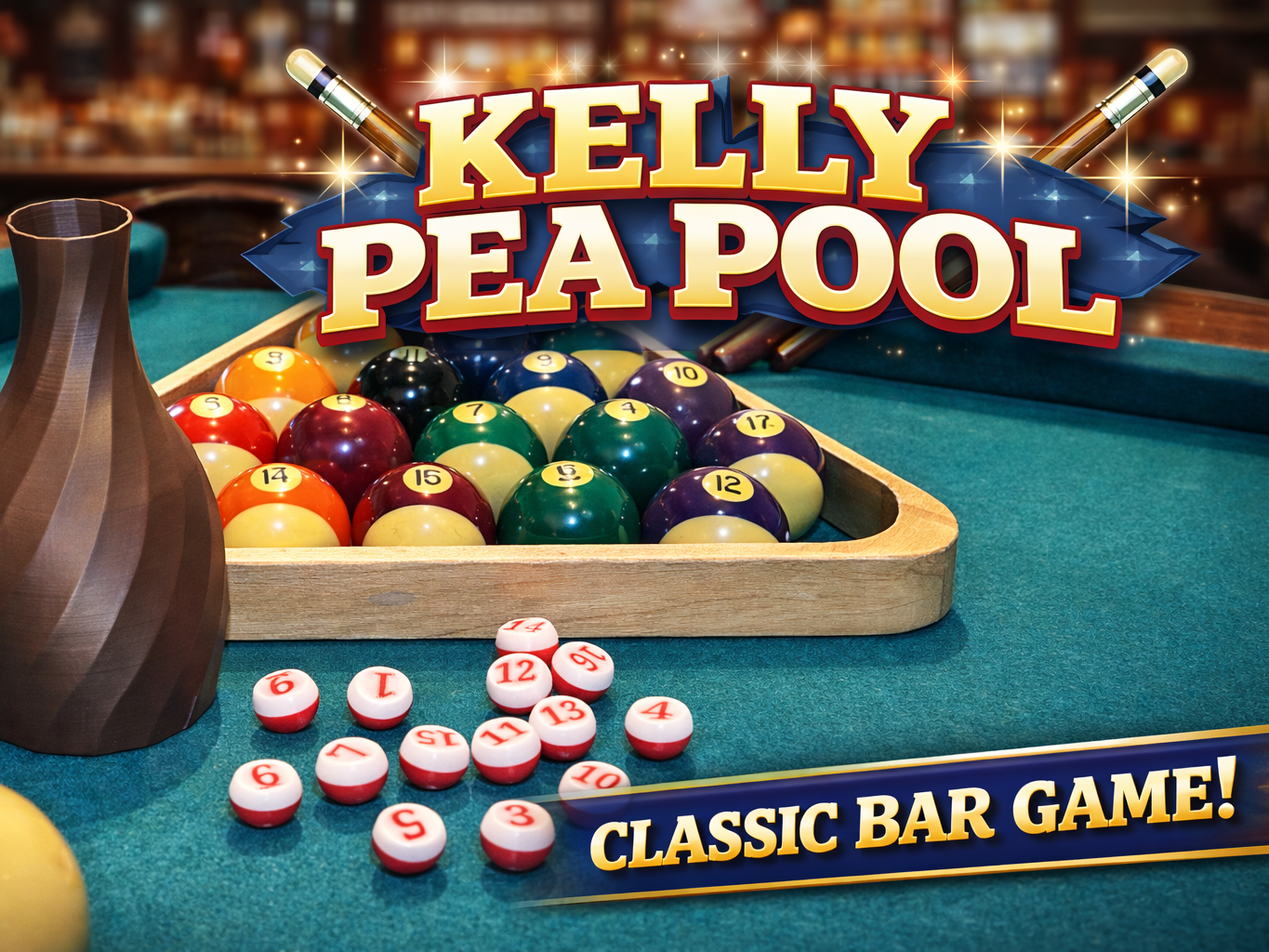 Kelly Pea Pool — Classic Bar Billiards Game Set