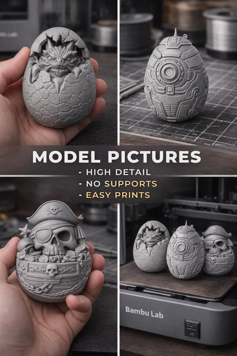 Easter Eggs Collection Pack (3 Unique Designs) - Free 3D Print Model ...