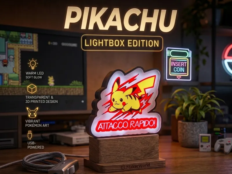 Pikachu "Quick Attack" Lightbox - (Attacco rapido)