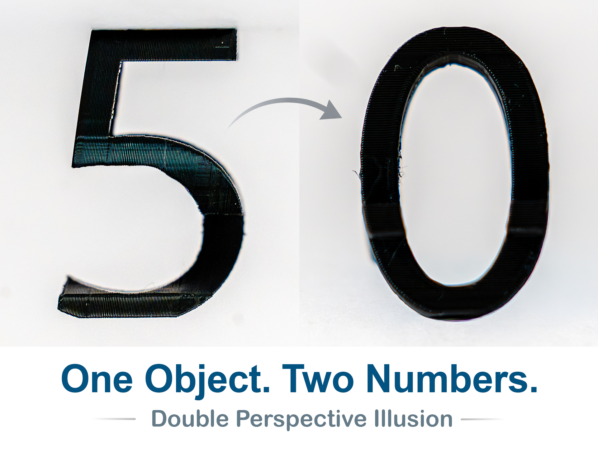 Number 50 Optical Illusion (10-99 available)