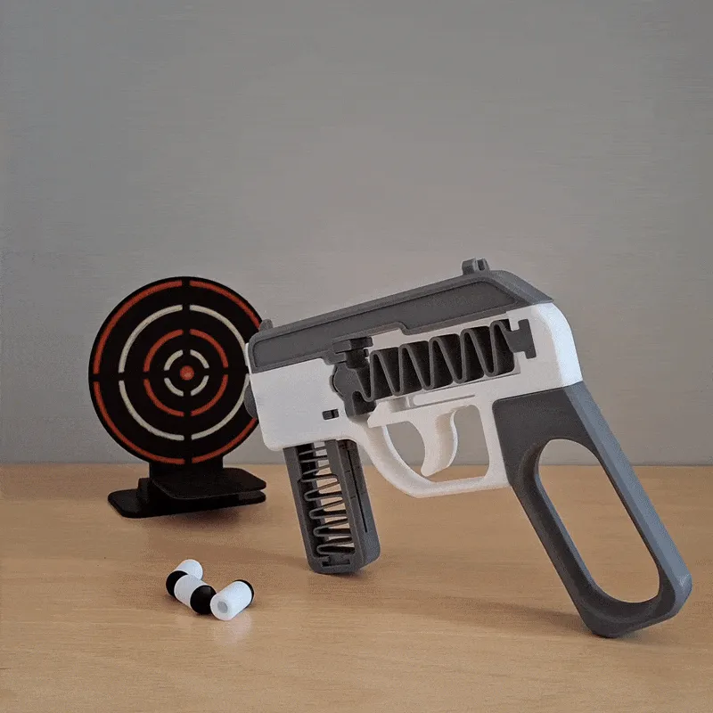 Spring Gun V5 - Shoots fake bullets with magazine view 2