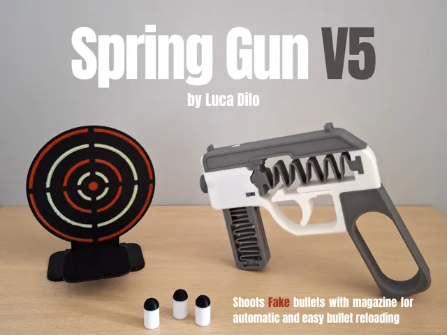 Spring Gun V5 - Shoots fake bullets with magazine