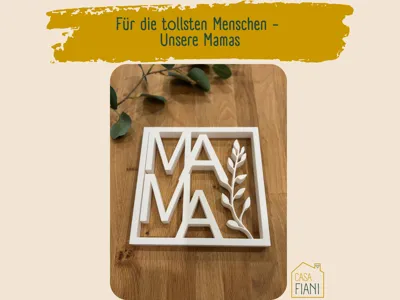 MAMA Sign with Flower – 3D Wall Decoration