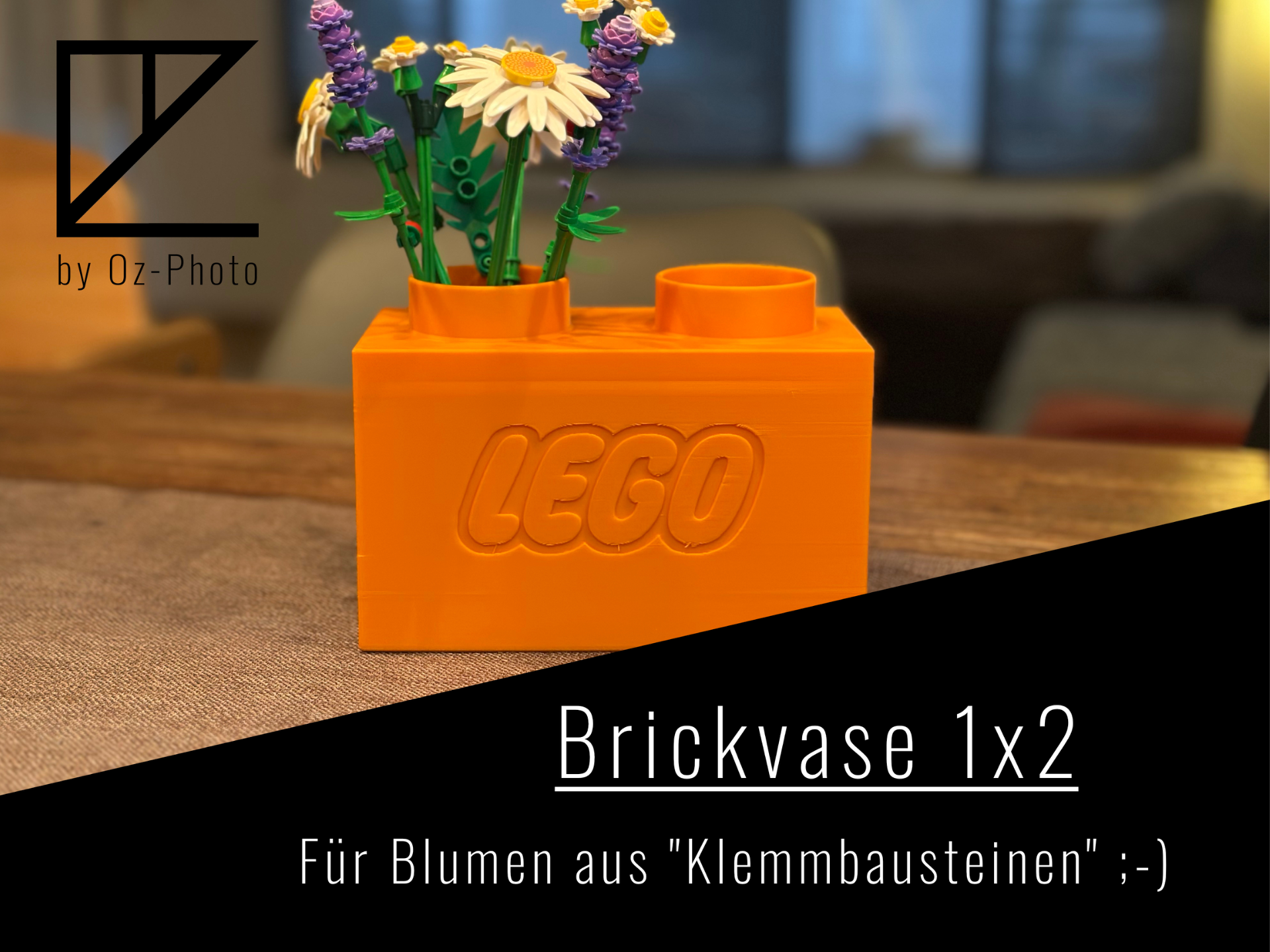 Vase 1x2 für Blumen aus Klemmbausteine