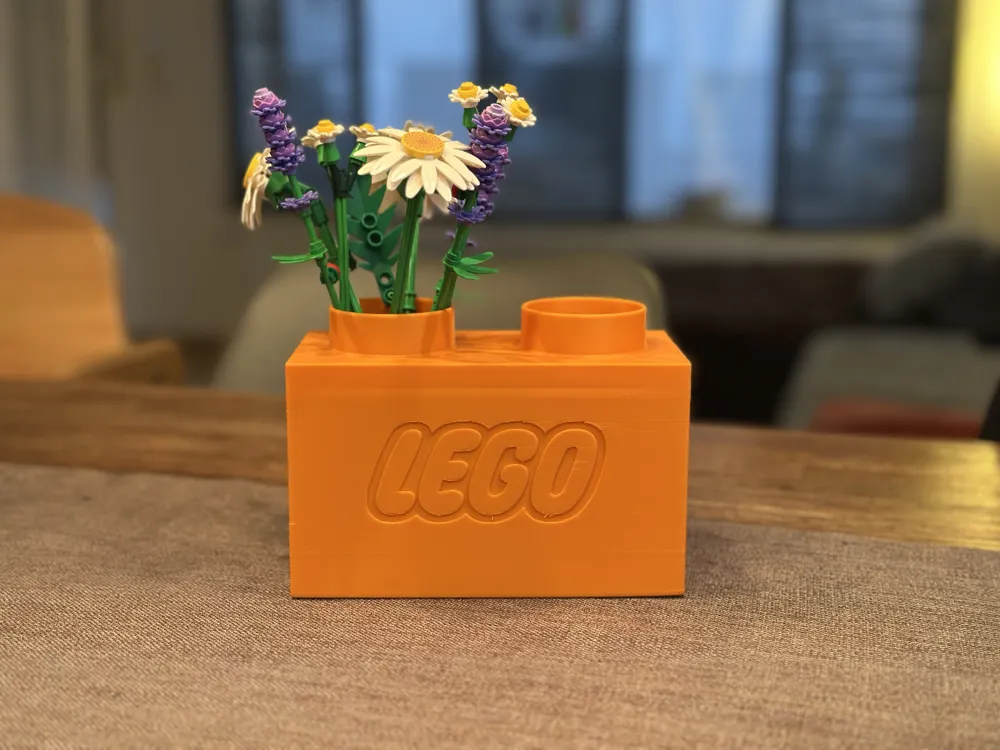 Vase 1x2 for flowers made of building blocks - Free 3D Print Model ...