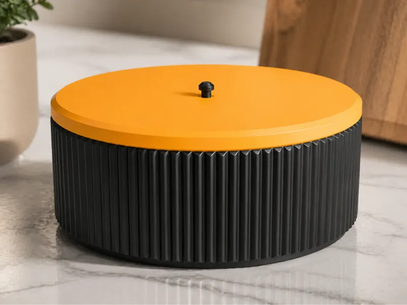 Round Storage Container with Lid - Minimal Design