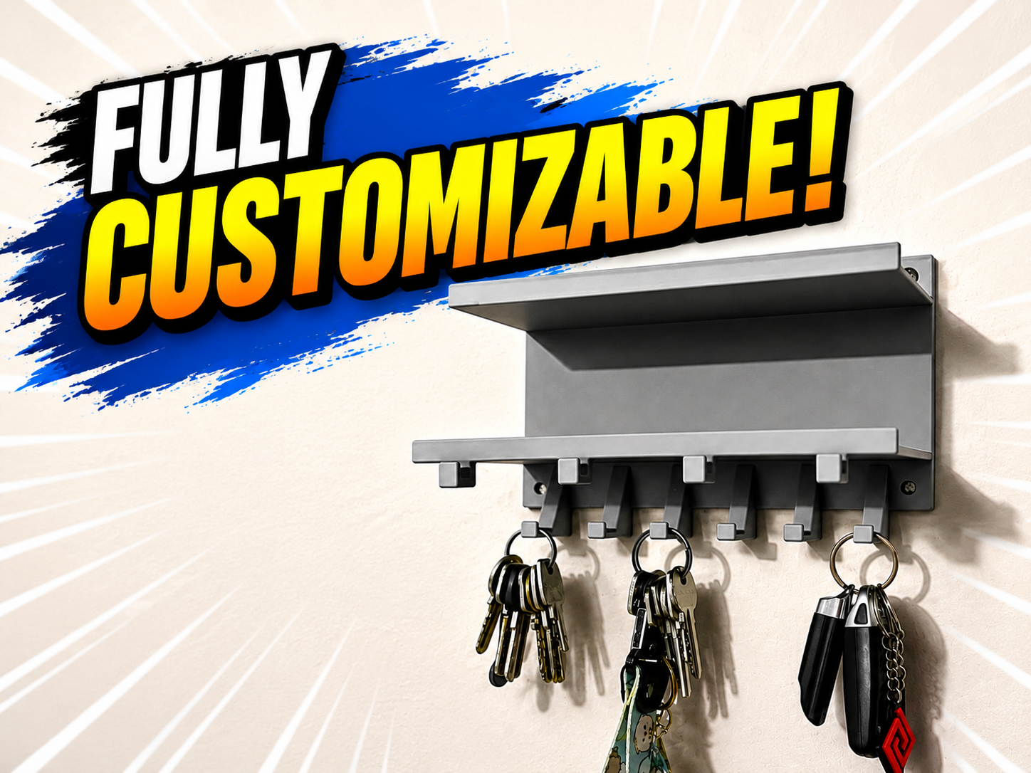 Customizable Key Hanger Shelf