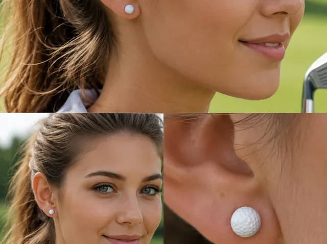 Golf Ball Stud Earring
