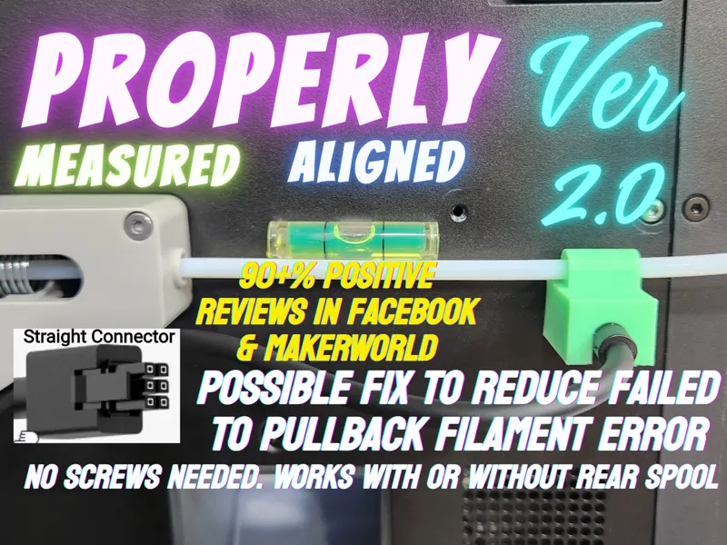 V2 Straight Connector AMS Buffer Right PTFE Guide Mount - Failed To Pull Back Filament Error Fix