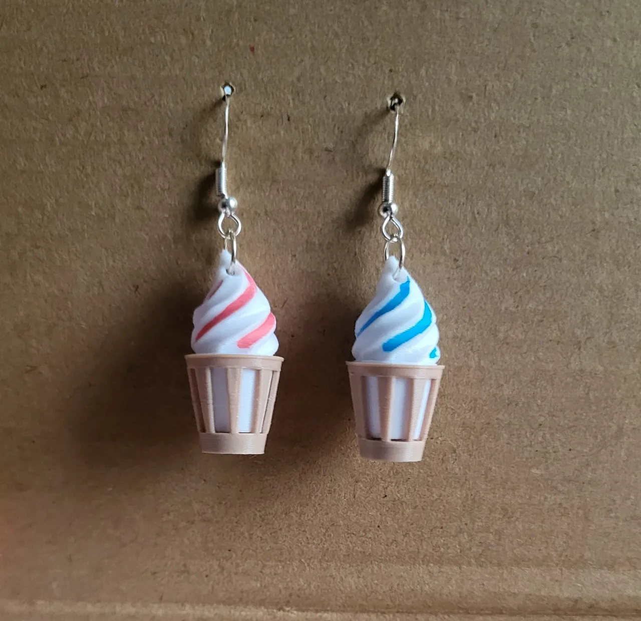 ice cream cup earrings view 2