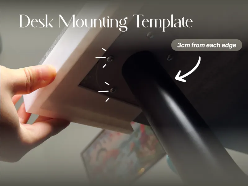 Desk Leg Mounting Template (3cm Corner Offset)