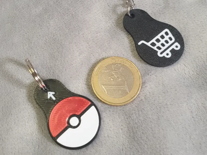 Llavero pokemon - pokeball moneda carrito compra