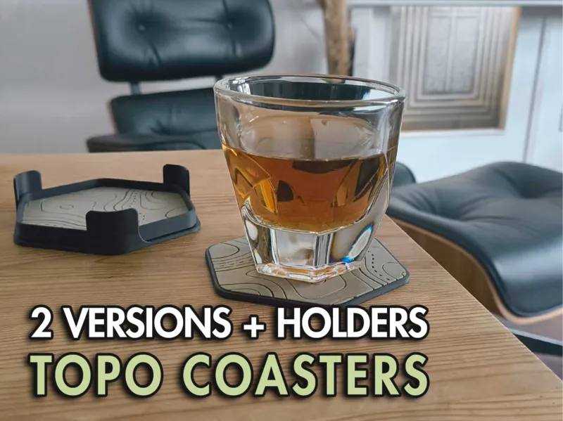 Topo Map Hexagon Coasters 
