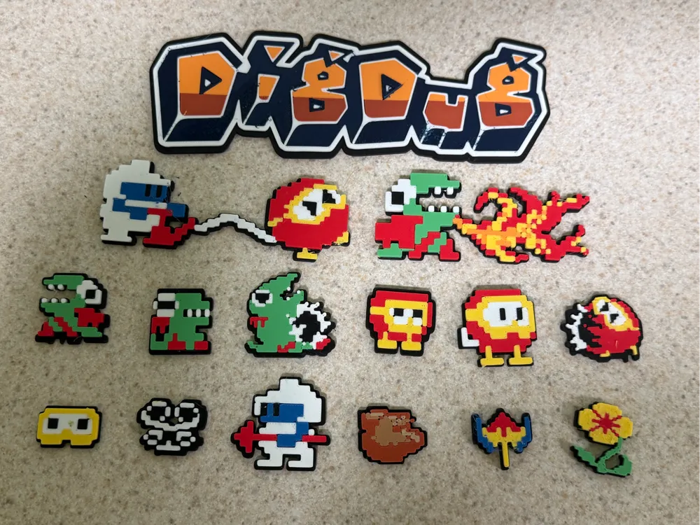 Dig Dug Arcade 3D Character Sprite Set - Free 3D Print Model - MakerWorld