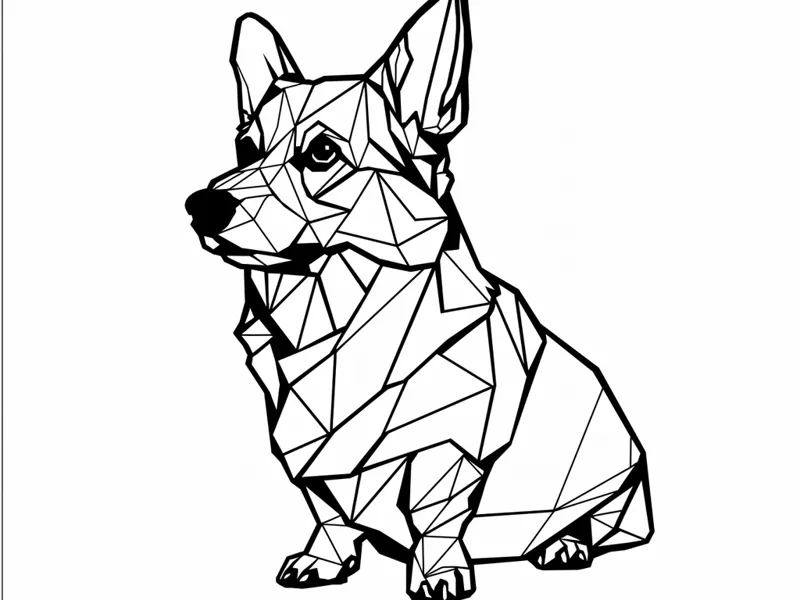 Low Poly Corgi Wall Art