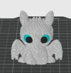 Light Fury blue eyes, black pupils, white body scaled to 90%