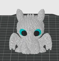 Light Fury blue eyes, black pupils, white body scaled to 90%