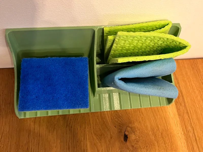 Kitchen stand for sponge soap and washcloth