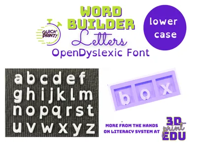 OpenDyslexic Lowercase Word Builder Letters