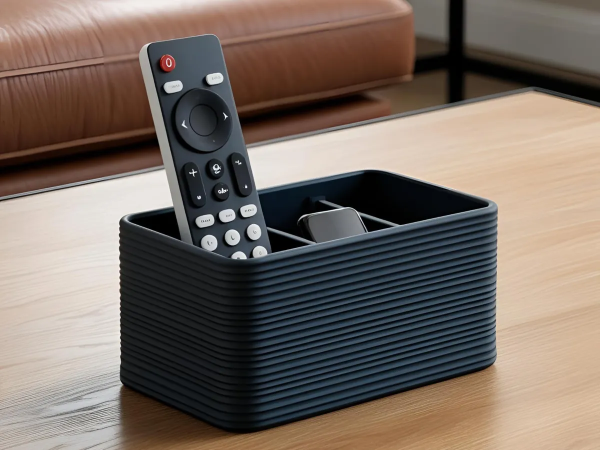 Ribbed Design Remote Control Holder, Remote Caddy - Free 3D Print Model ...