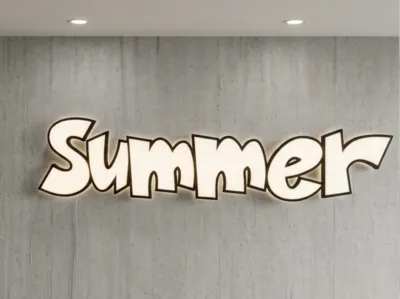 3D LED Name Sign - Custom Lightbox - Summer