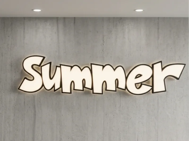 Insegna Led Nome 3D - Custom Lightbox - Summer
