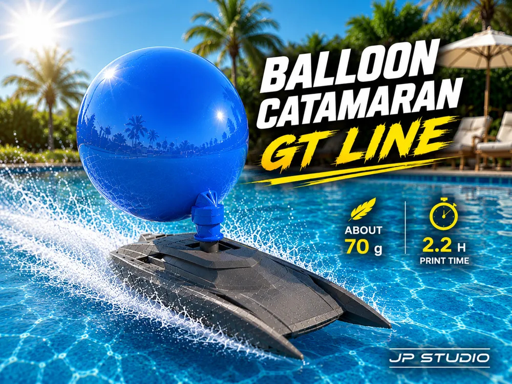 Letrero o emblema decorativo: Balloon Catamaran – GT Line. Referencia del modelo original.