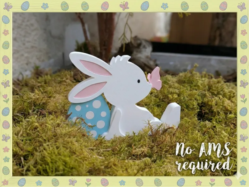 Cute Easter Bunny with Butterfly & Egg