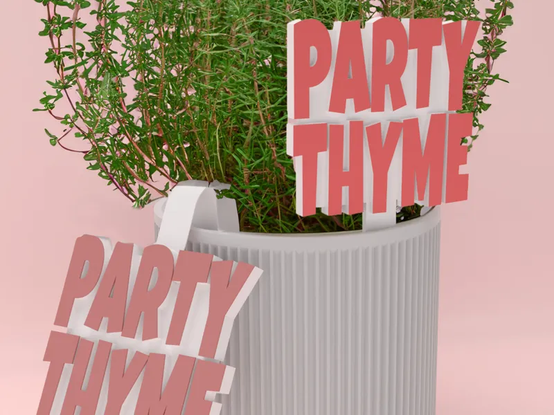 Plant puns labels- Party Thyme