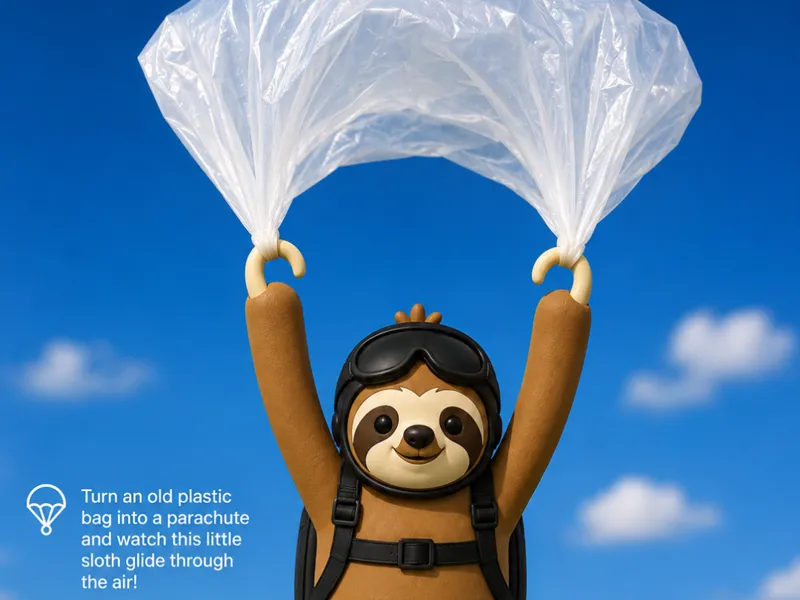 Parachuting sloth