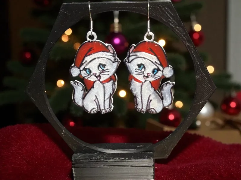 Aristocat's Marie Christmas Earrings