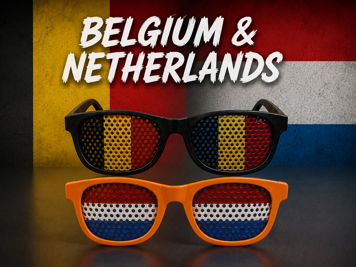 Belgium Netherlands Party Fan Glasses – Flag