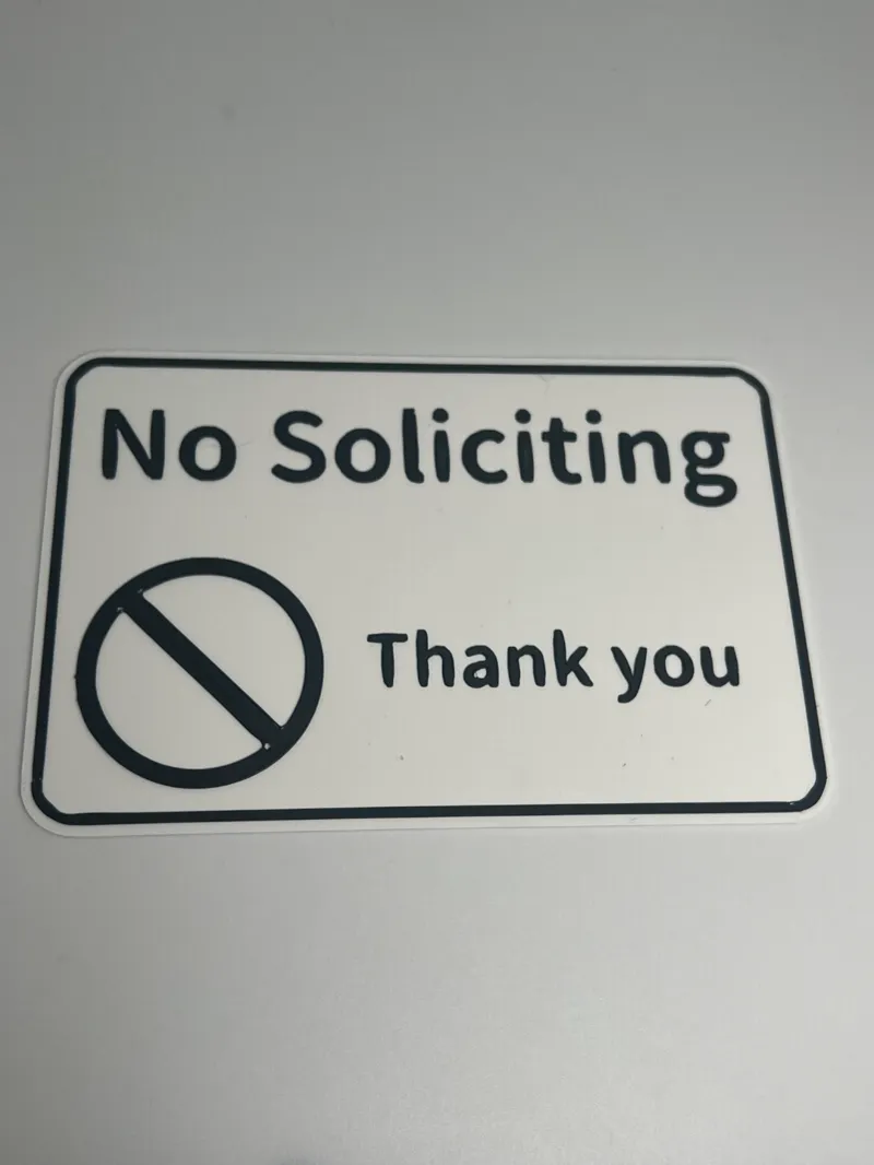 No Soliciting Sign