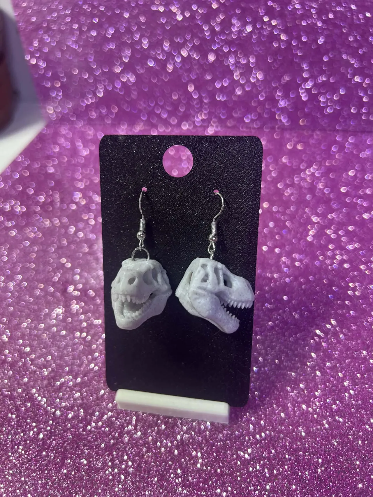 T Rex Skull Earrings view 2