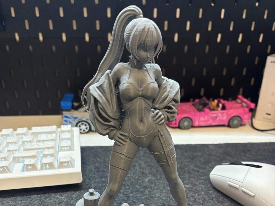 Stylized Cyberpunk Girl | High-Detail Anime Statue