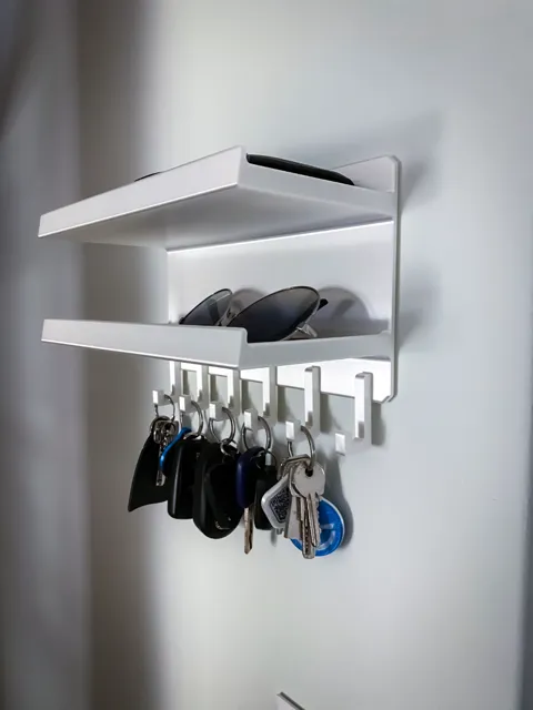 Wall mount Key holder Organizer with Shelves view 4