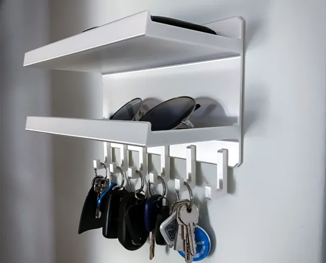 Wall mount Key holder Organizer with Shelves