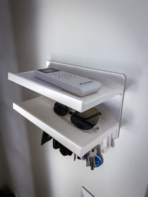 Wall mount Key holder Organizer with Shelves view 2