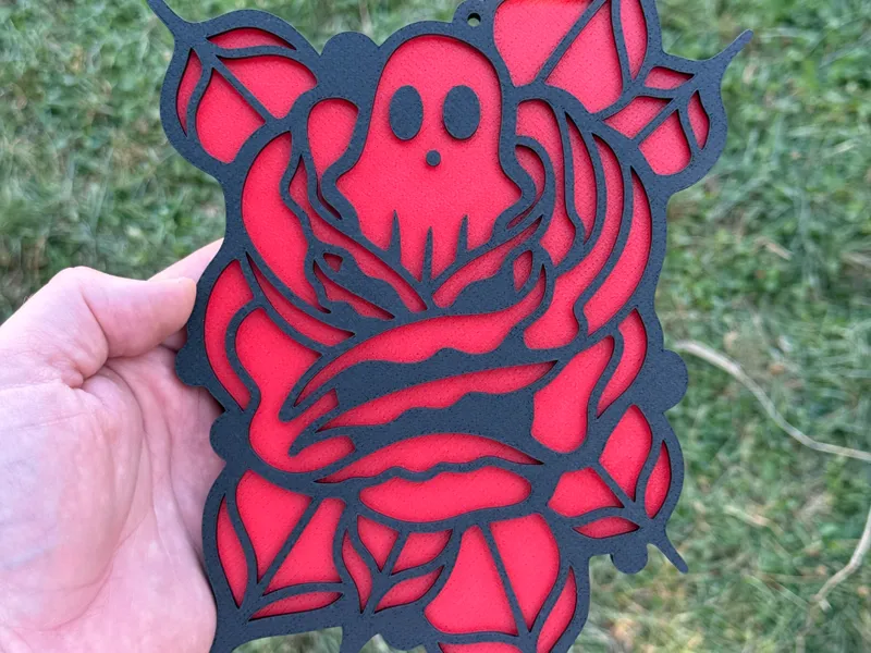 Ghost Rose Halloween Decor - Spooky Season Artwork